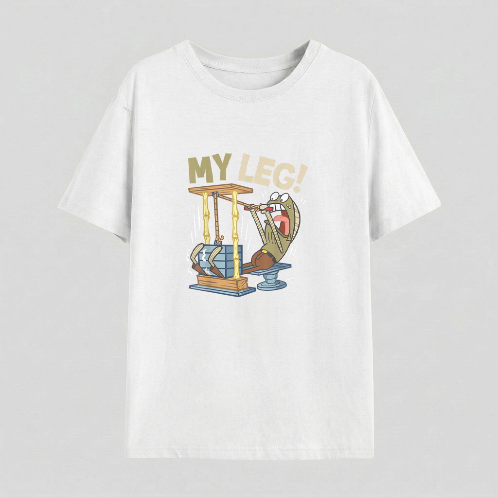 Mademark X Spongebob Squarepants My Leg Legs Day Weight Lifting Bodybuilding Spongebob Gym T Shirt - Image 3