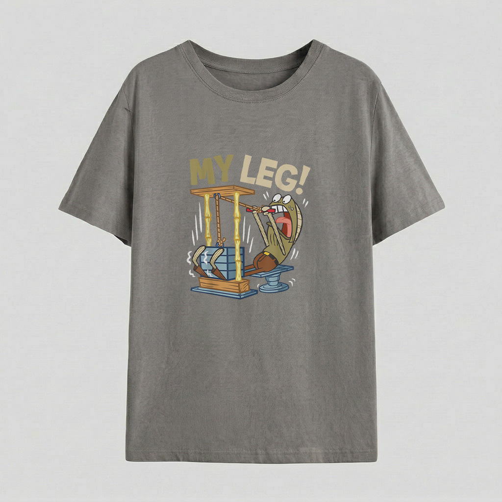 Mademark X Spongebob Squarepants My Leg Legs Day Weight Lifting Bodybuilding Spongebob Gym T Shirt - Image 4
