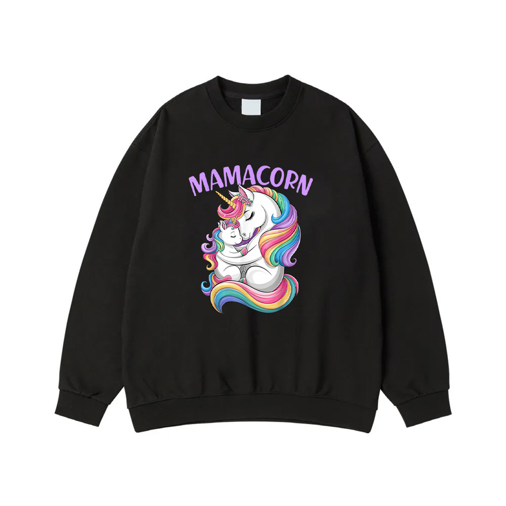 Mamacorn Mom Baby Girl Daughter Unicorn Mother's Day Sweatshirt