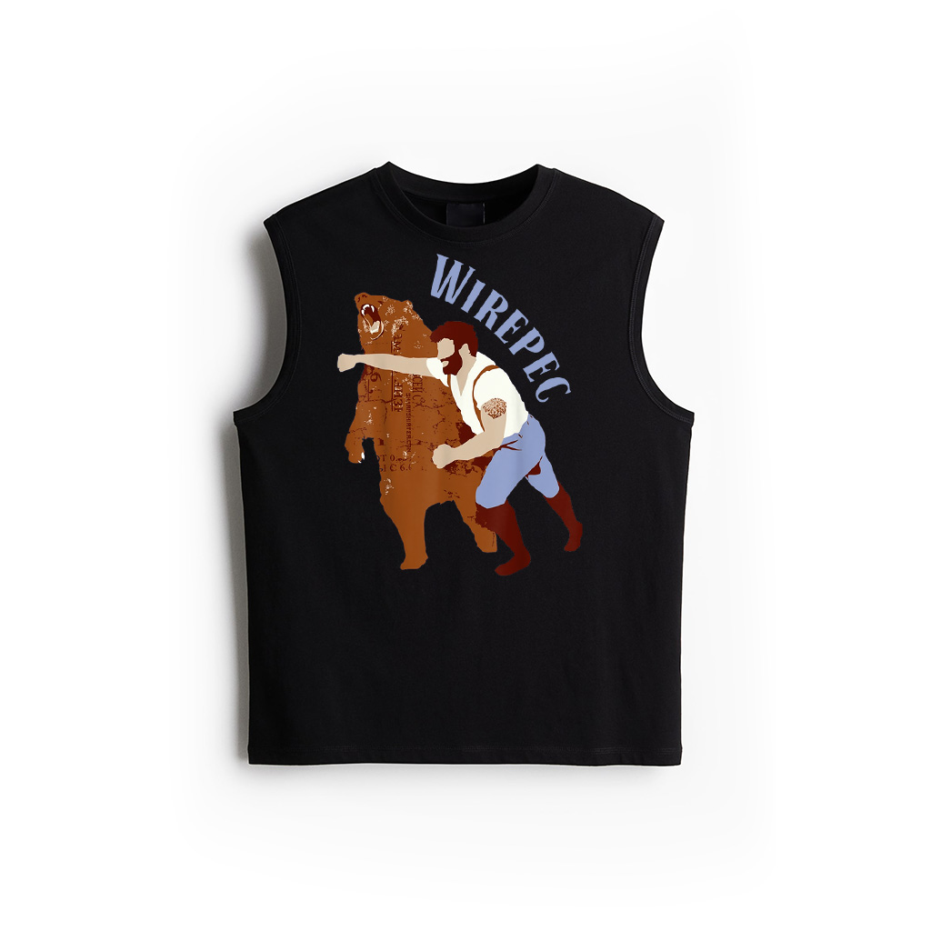 Man Punching Bear Funny Tank Top