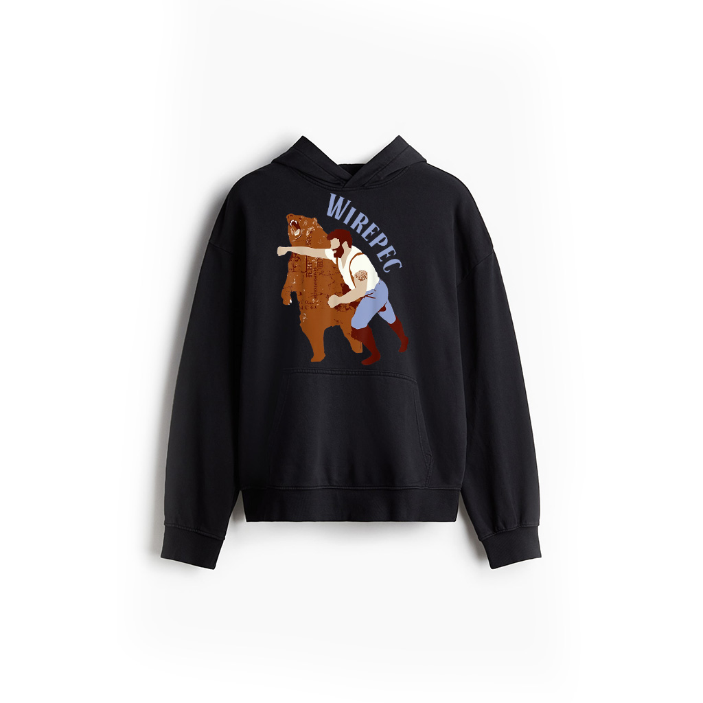 Man Punching Bear Funny Hoodie