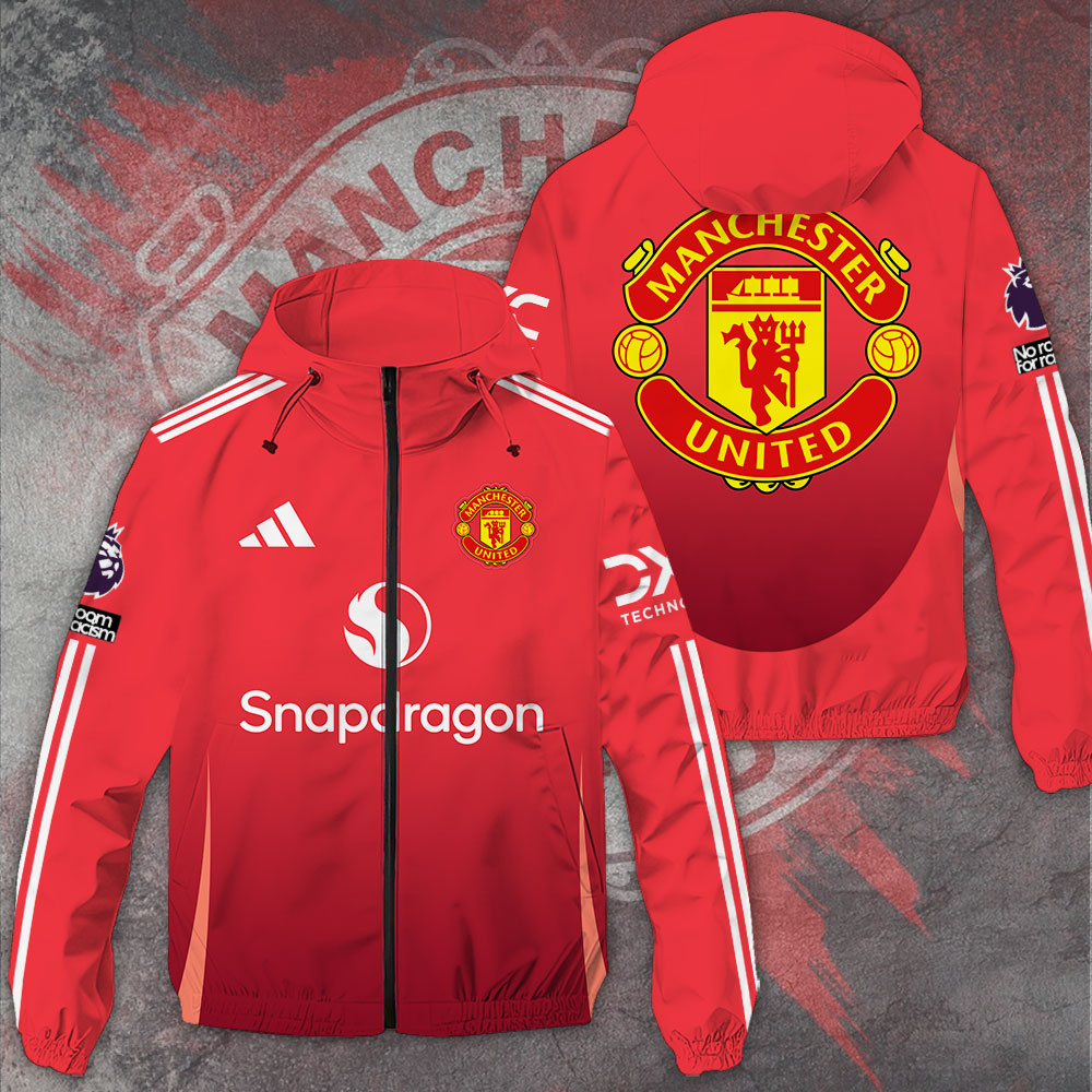 Manchester United EPL Style Windbreaker Jacket For Fans