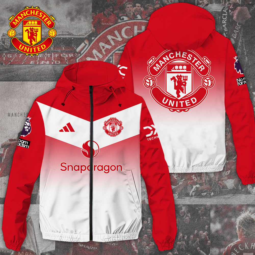 Manchester United EPL Style Windbreaker Jacket For Fans