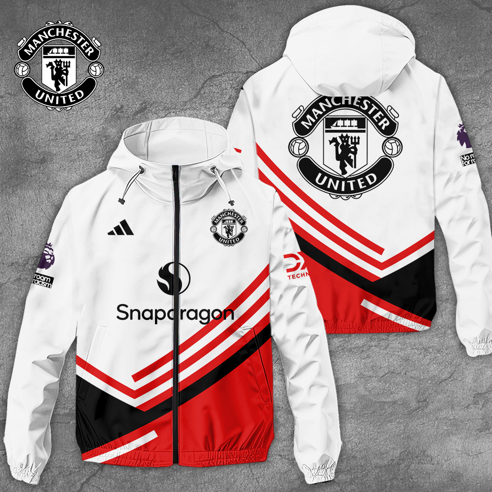 Manchester United EPL Style Windbreaker Jacket For Fans