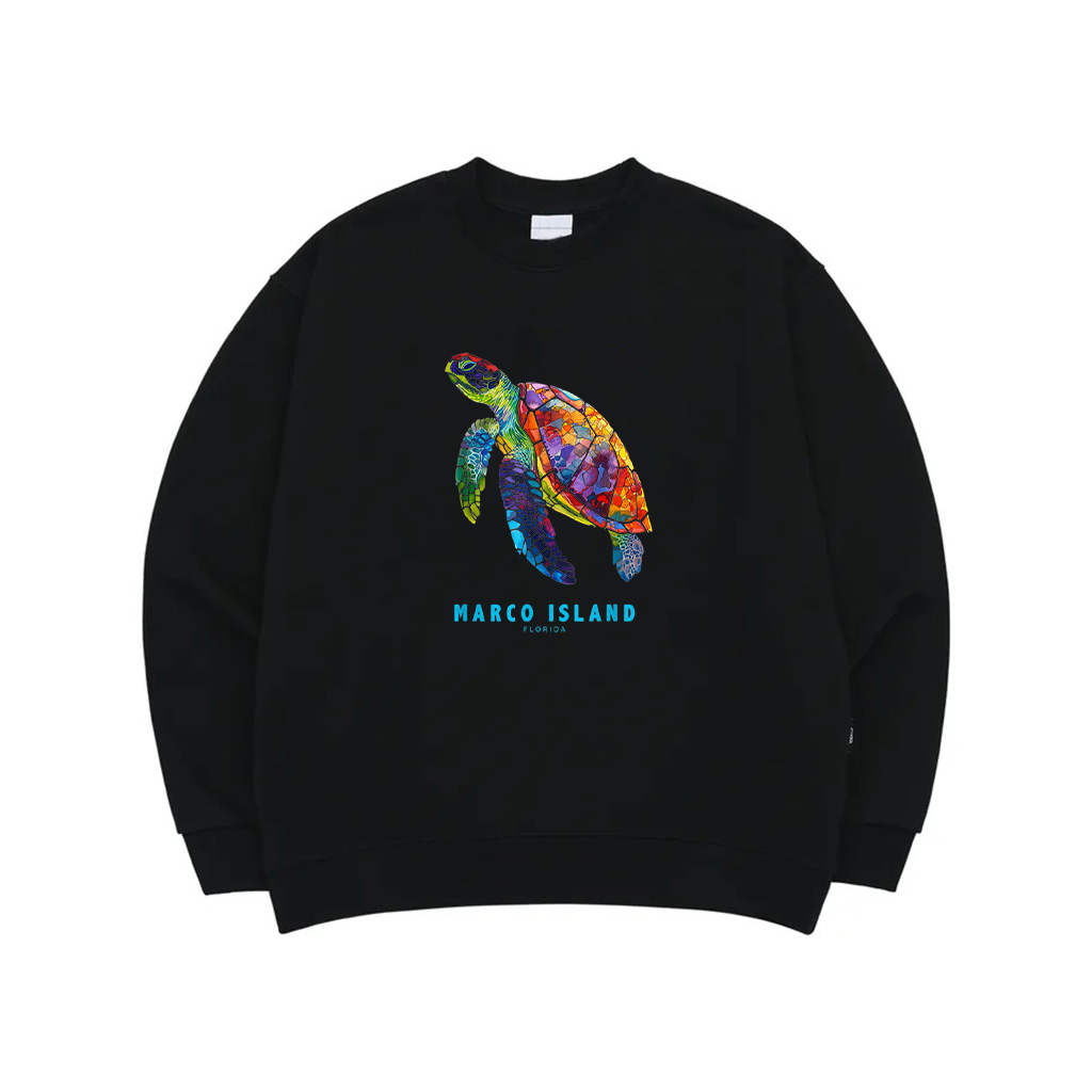 Marco Island Florida Sea Turtle Beach Vacation Retro Vintage Sweatshirt 1