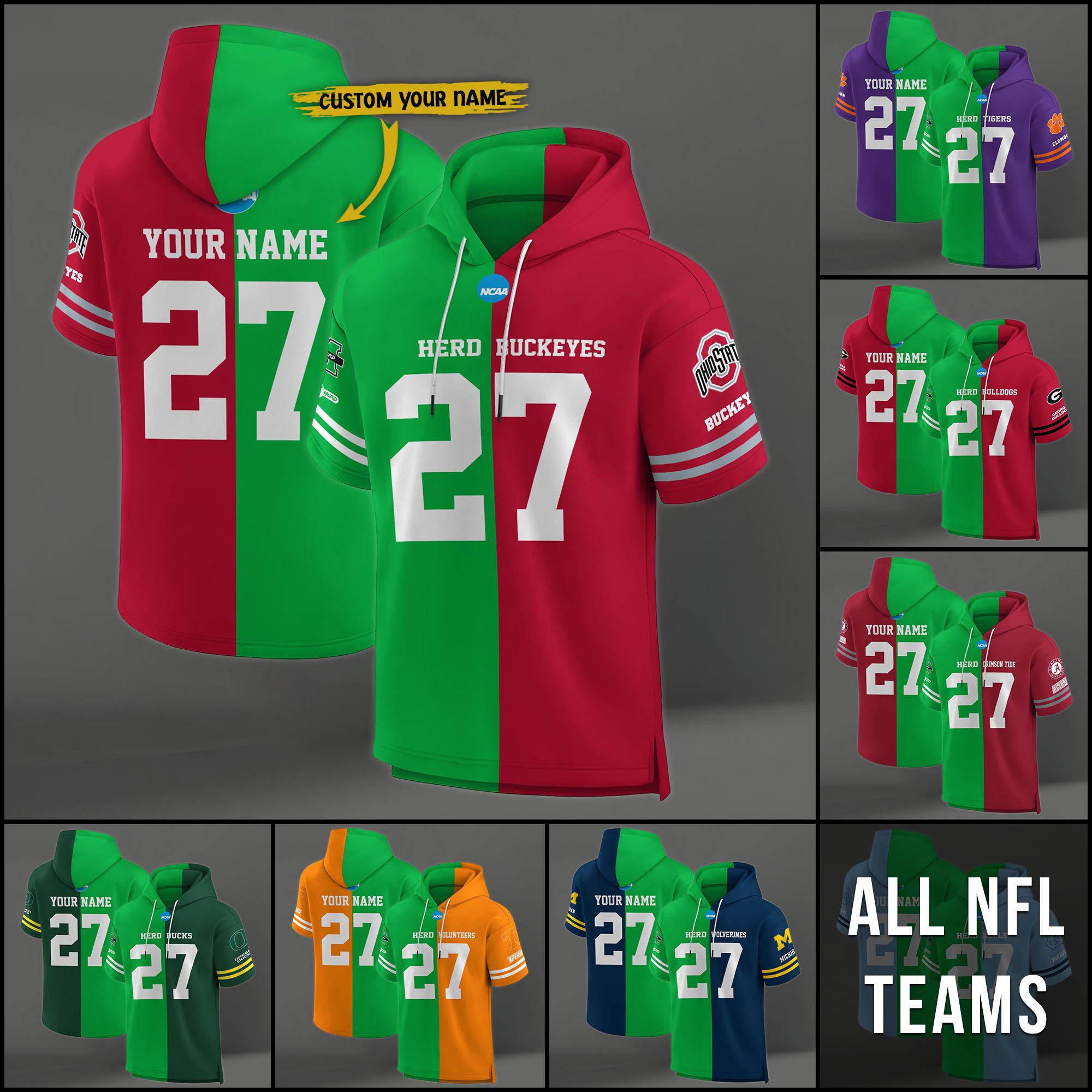 Marshall Thundering Herd House Divided Hoodie Custom Name, Number And Team, Hoodie For Football Fans
