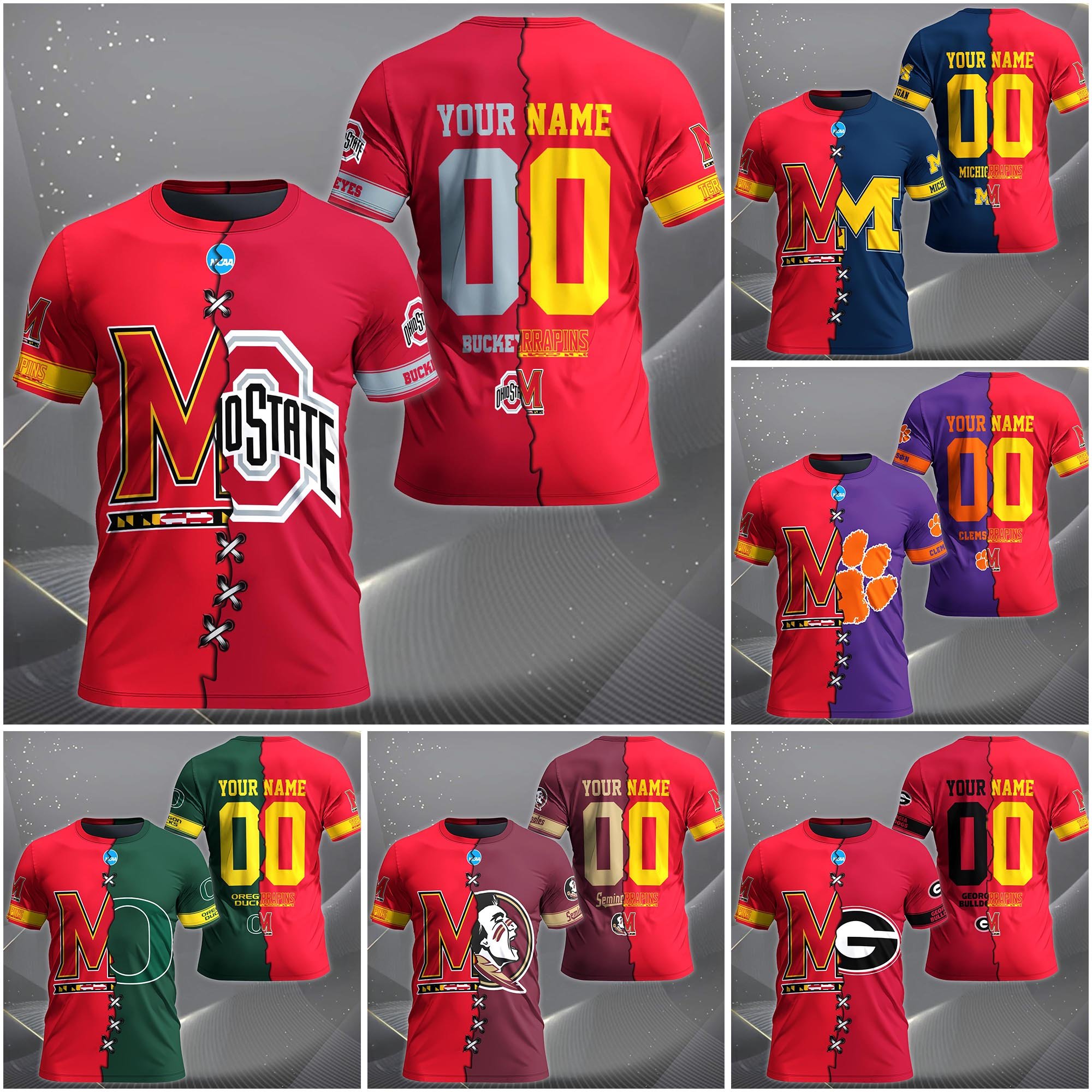 Maryland Terrapins House Divided T-Shirt Custom Name 2025 Version, Year And Team, Sport Shirts For Fan