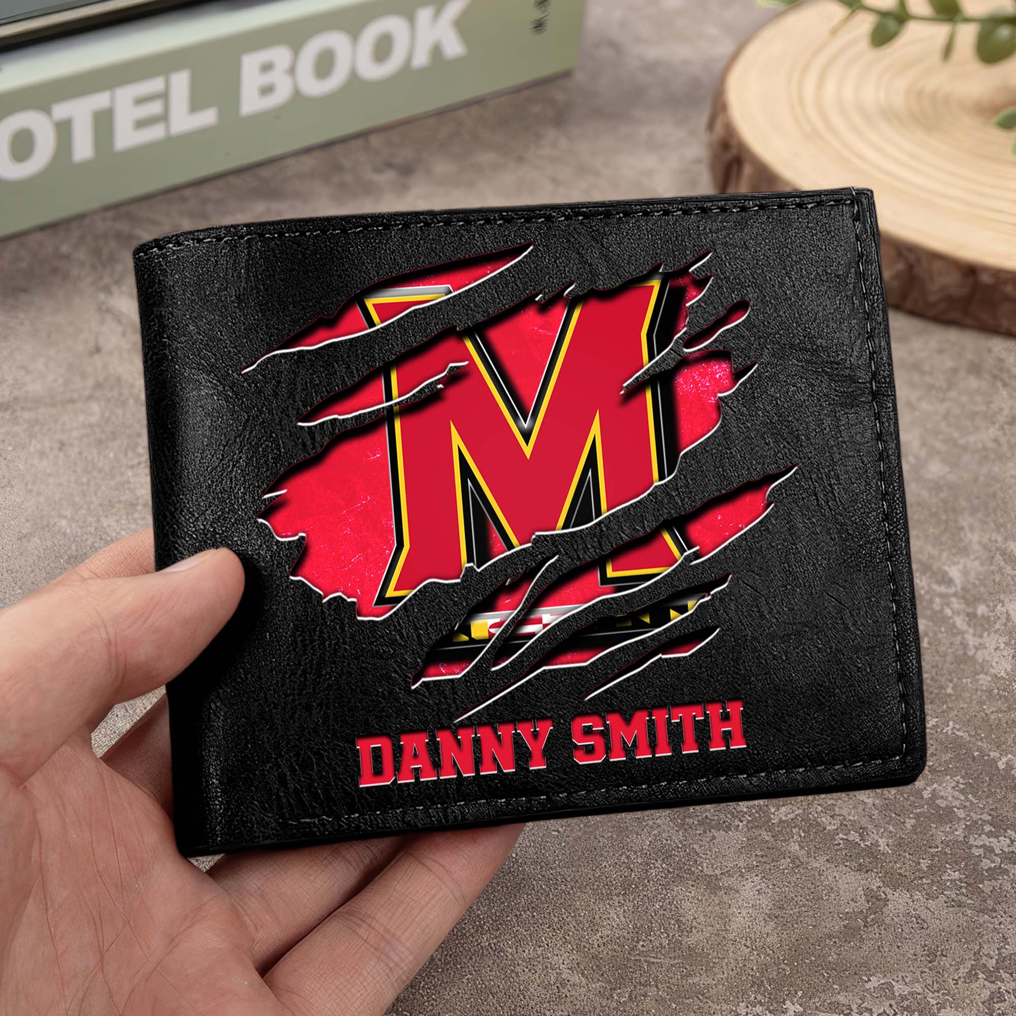 Maryland Terrapins Men Wallet Custom Your Name, Football Team Men Wallet For Fans, Gifts For Football Lovers