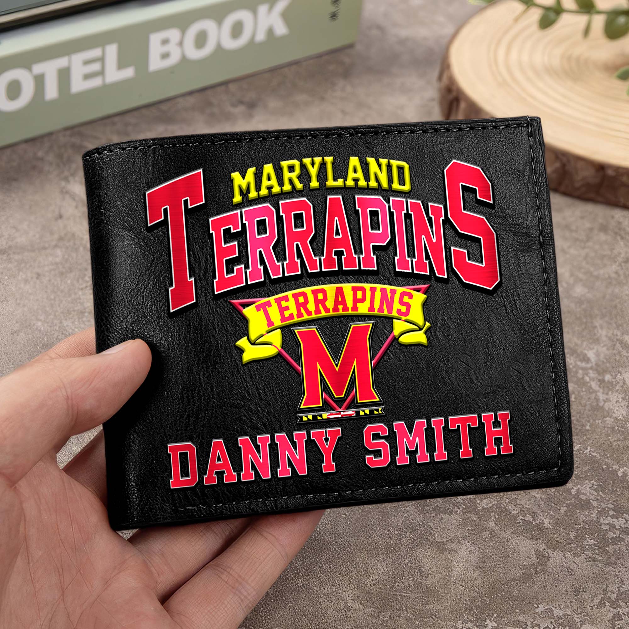 Maryland Terrapins Men Wallet Custom Your Name, Football Team Men Wallet For Fans, Gifts For Football Lovers