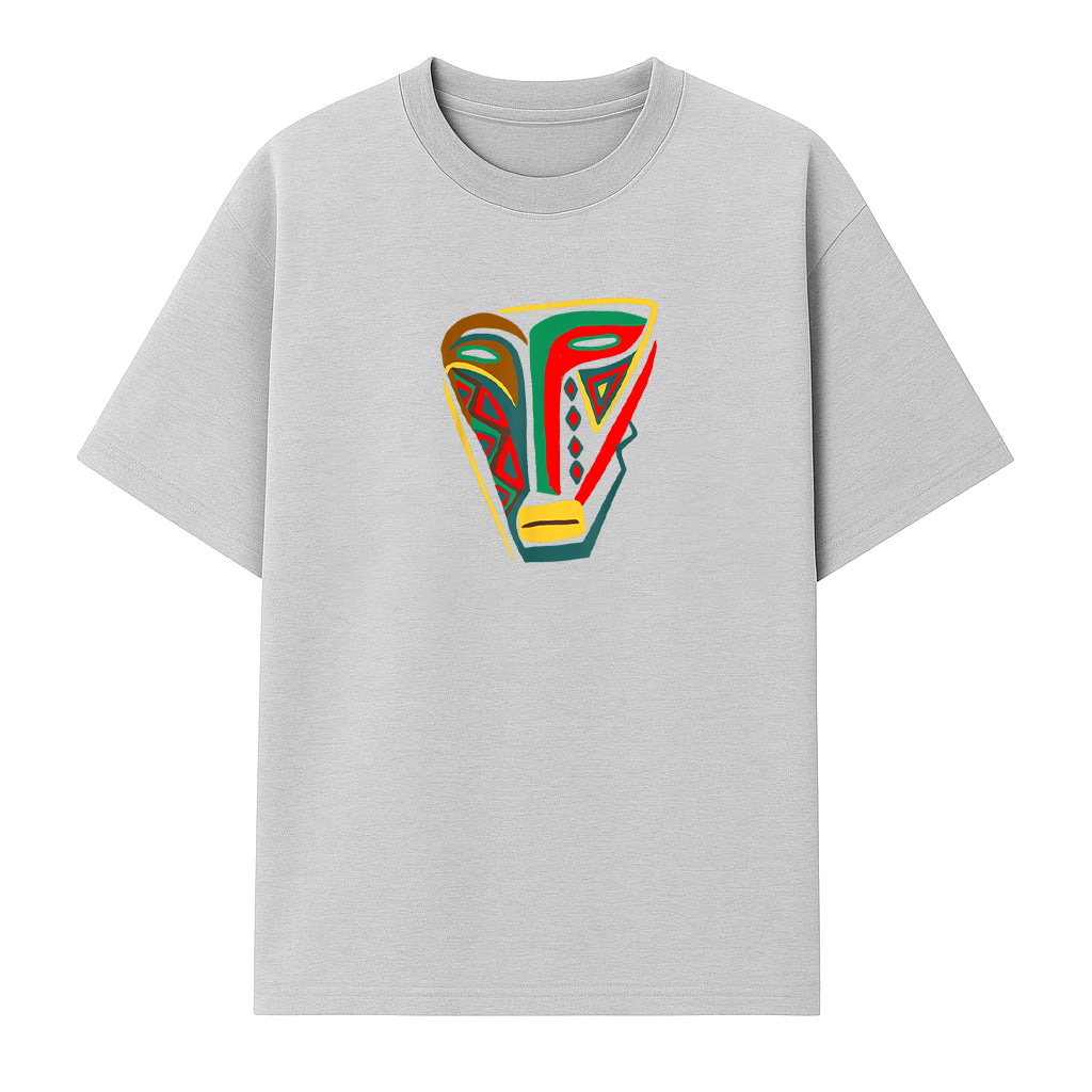 Mask Outsider Art Abstract Graphic T-Shirt - Image 4