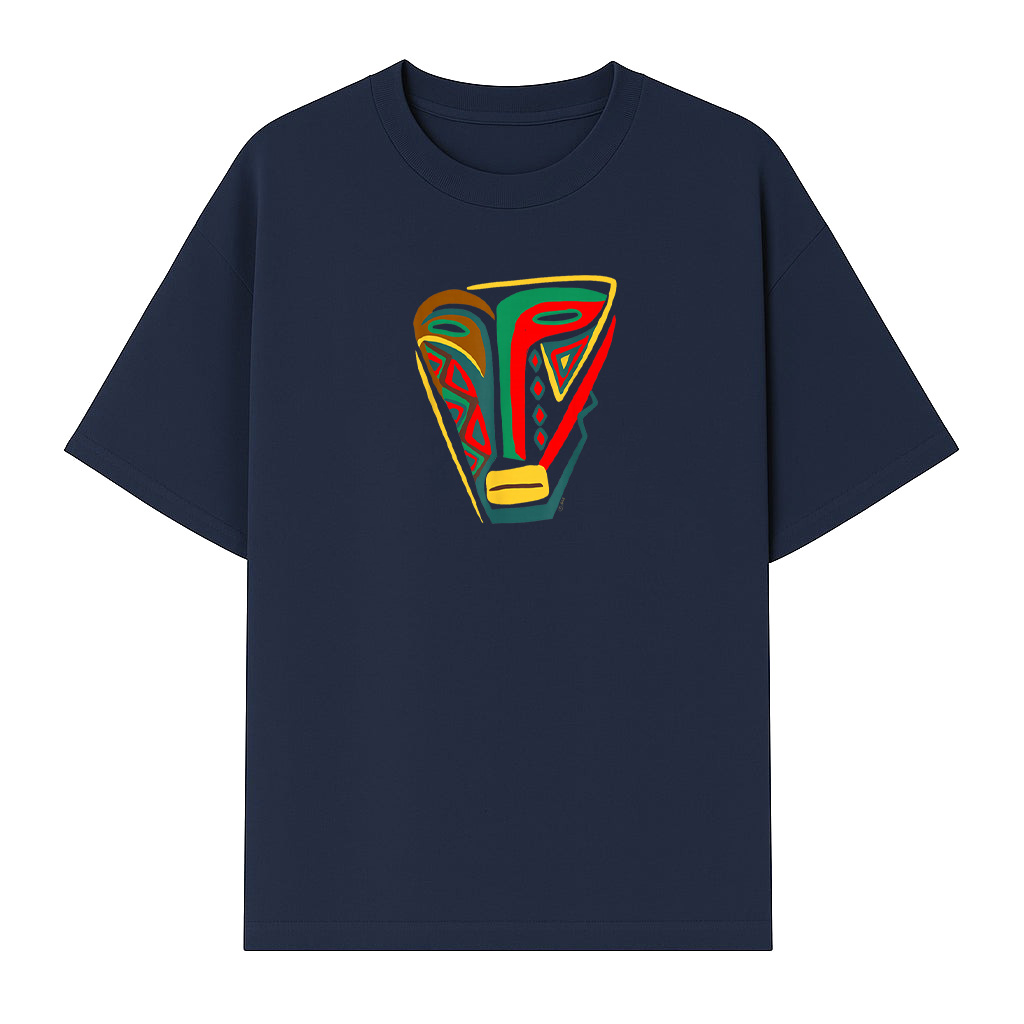 Mask Outsider Art Abstract Graphic T-Shirt - Image 5