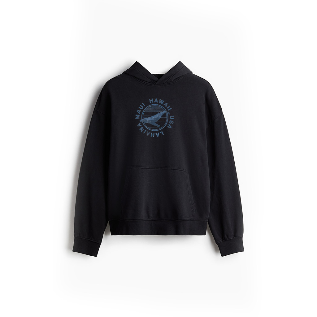 Maui Hawaii Lahaina Vintage Whale Retro Hoodie