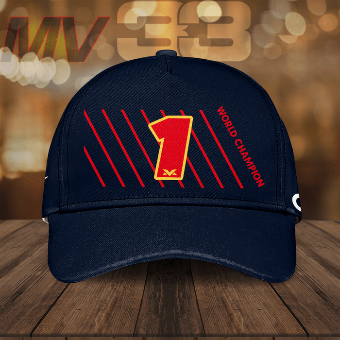 Max Verstappen Red Bull Racing #1 World Champion Carnext Classic Baseball Cap Navy PH2206