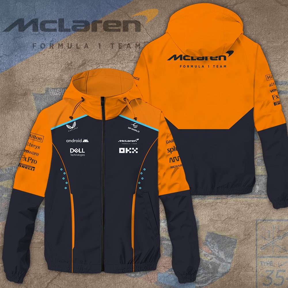 Mclaren Racing F1 Style Windbreaker Jacket For Fans