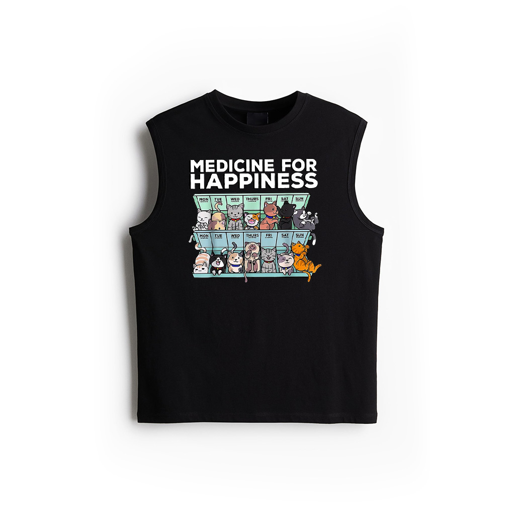 Medicine For Happiness Cat Week Tank Top