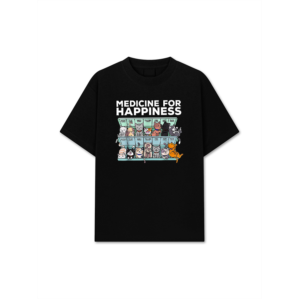 Medicine For Happiness Cat Week T-Shirt