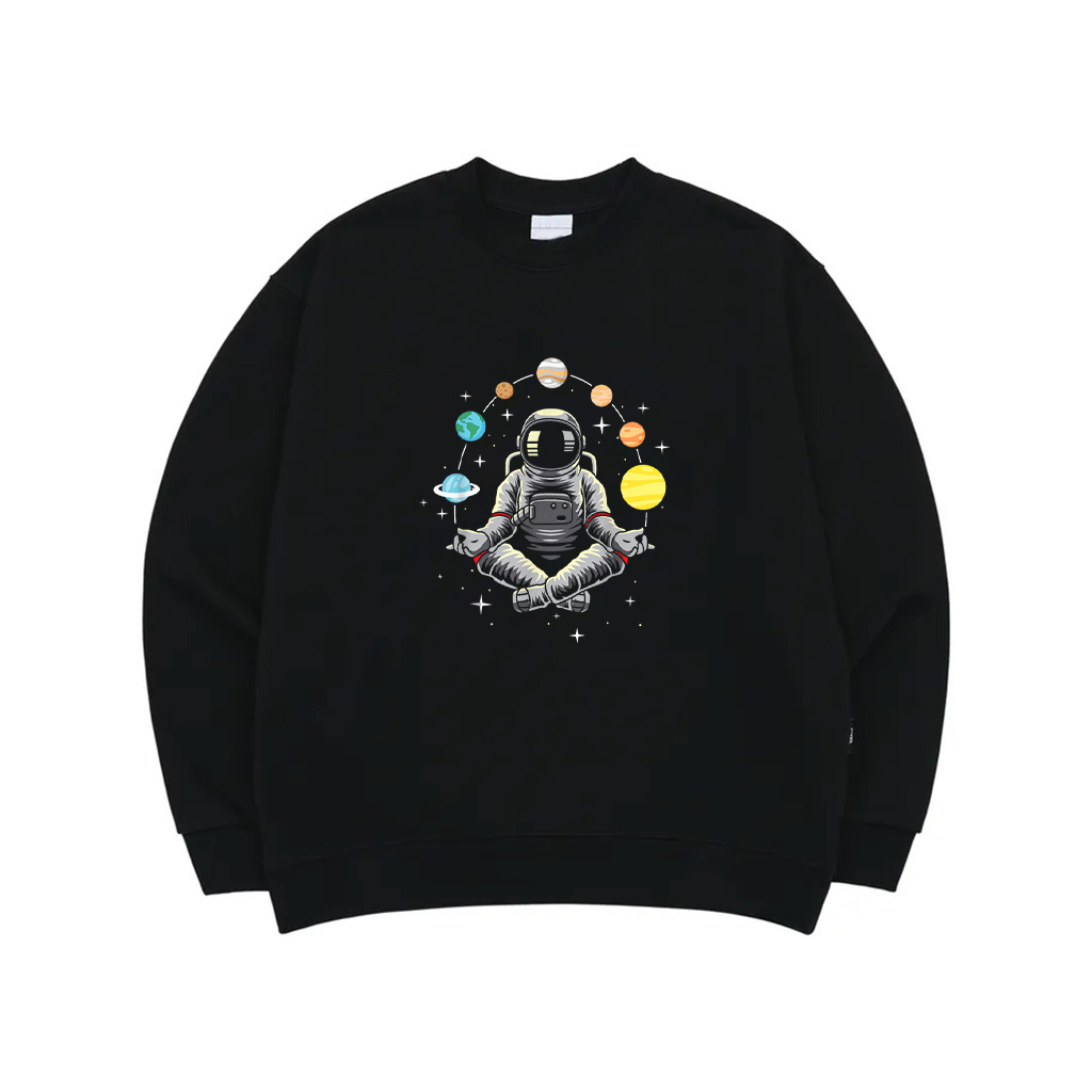 Meditating Astronaut Galaxy Spaceman Astronomer Cosmos Sweatshirt