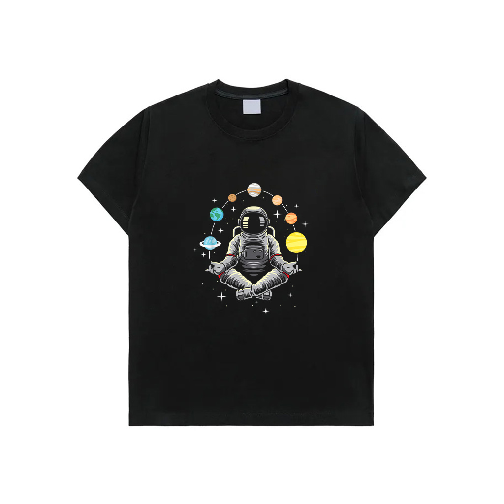 Meditating Astronaut Galaxy Spaceman Astronomer Cosmos T-Shirt
