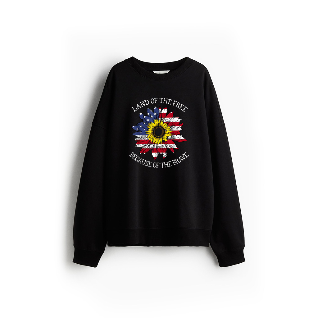 Memorial Day Land Of The Free Because Of Brave USA Sunflower Sweatshirt 21-07-2025