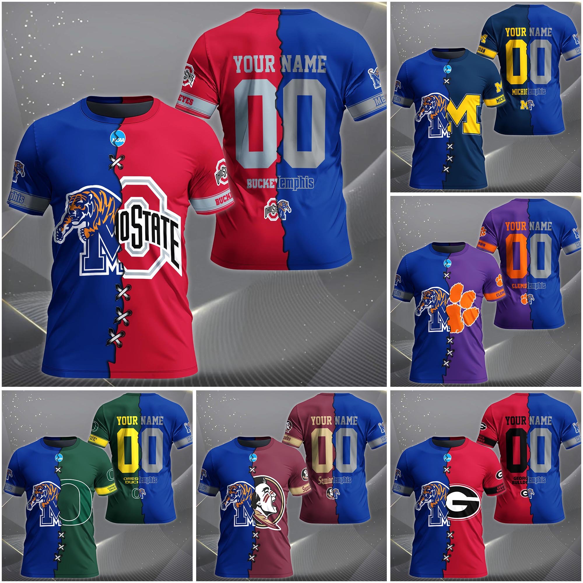 Memphis Tigers House Divided T-Shirt Custom Name 2025 Version, Year And Team, Sport Shirts For Fan