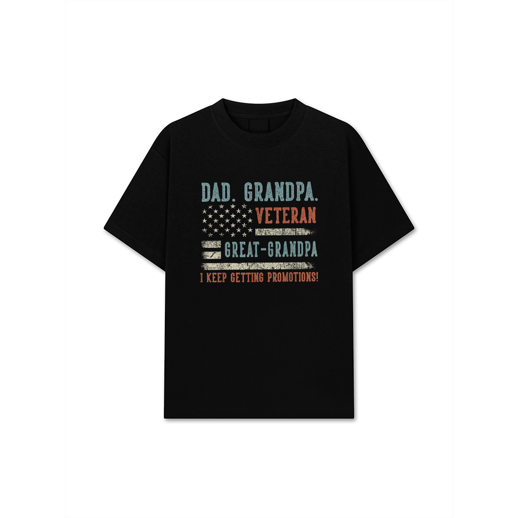Mens Fathers Day Dad Grandpa Veteran Great Grandpa From Grandkids T-Shirt