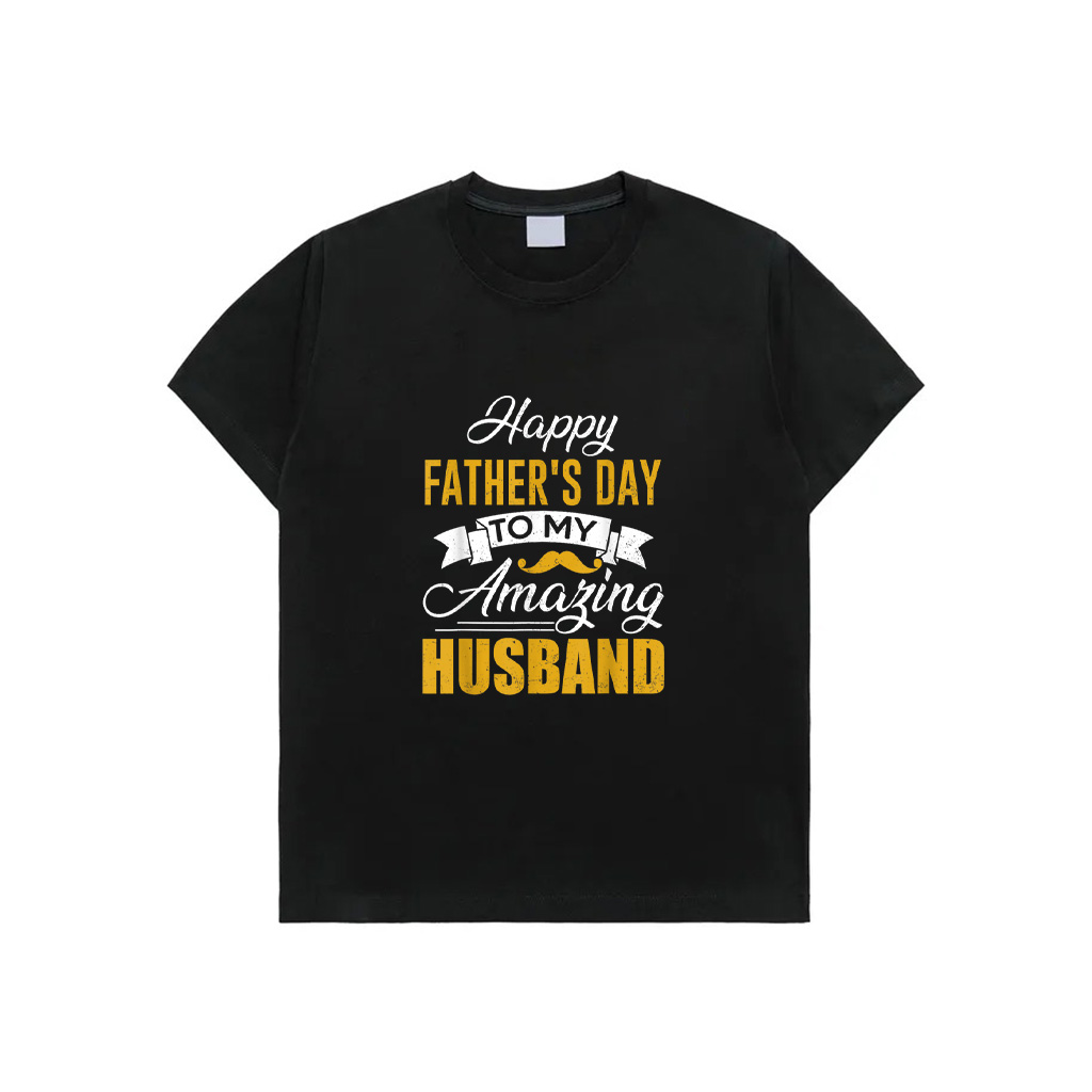 Mens Happy Fathers Day To My Amazing Husband Gift For Fathers Day T-Shirt