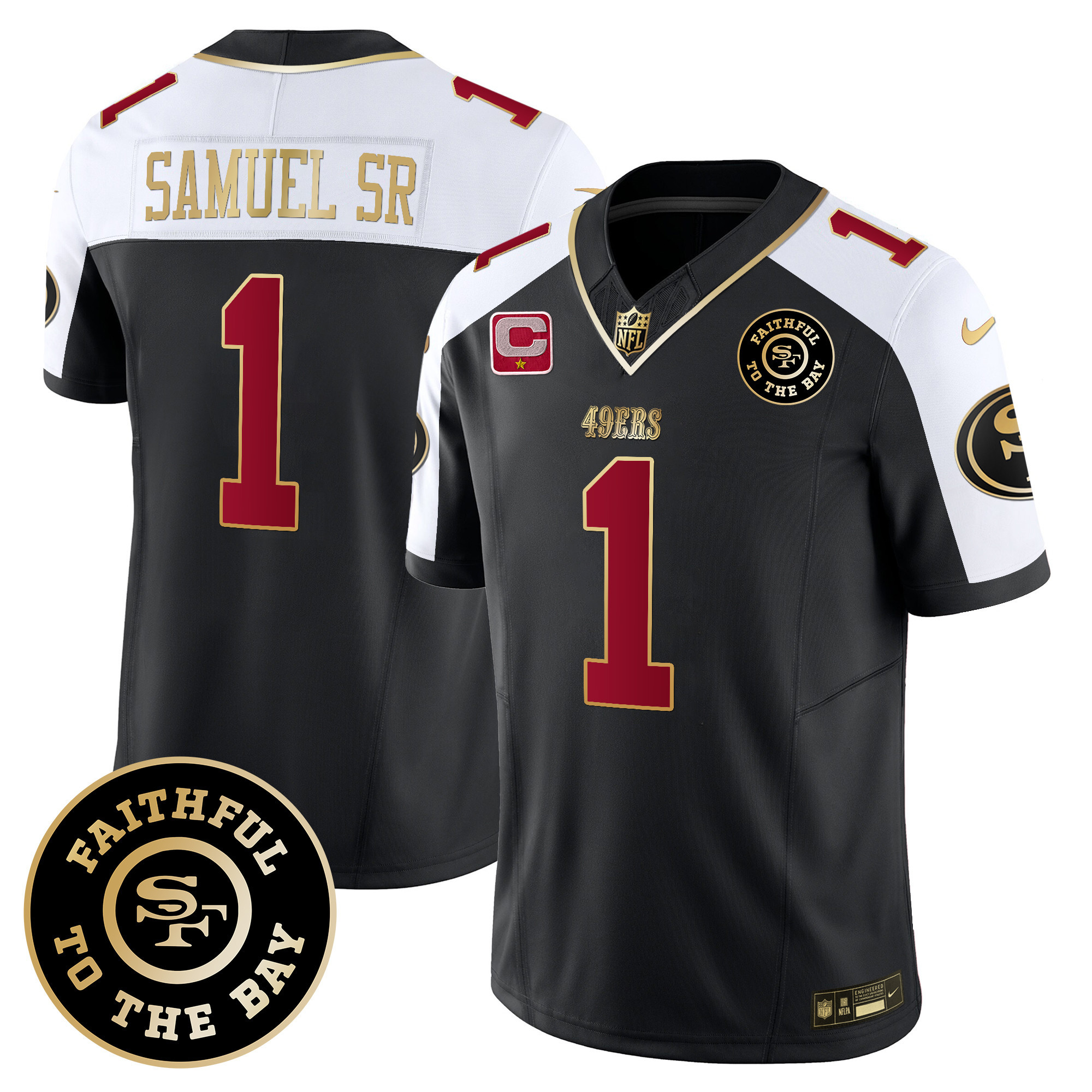 Mens San Francisco 49Ers Faithful To The Bay Patch Vapor Limited Jersey  Deebo Samuel Jersey   Black Alternate