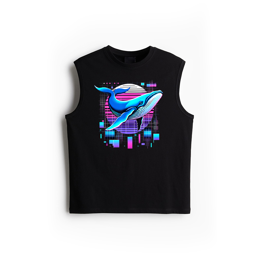 Mens, Womens And Kids Vintage Retro Blue Whale Lover Tank Top