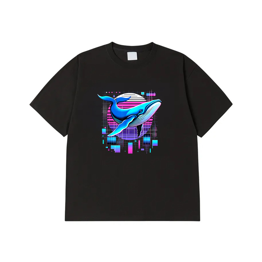 Mens, Womens And Kids Vintage Retro Blue Whale Lover T-Shirt