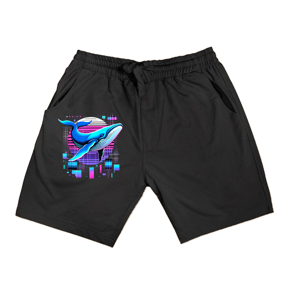 Mens, Womens And Kids Vintage Retro Blue Whale Lover Shorts