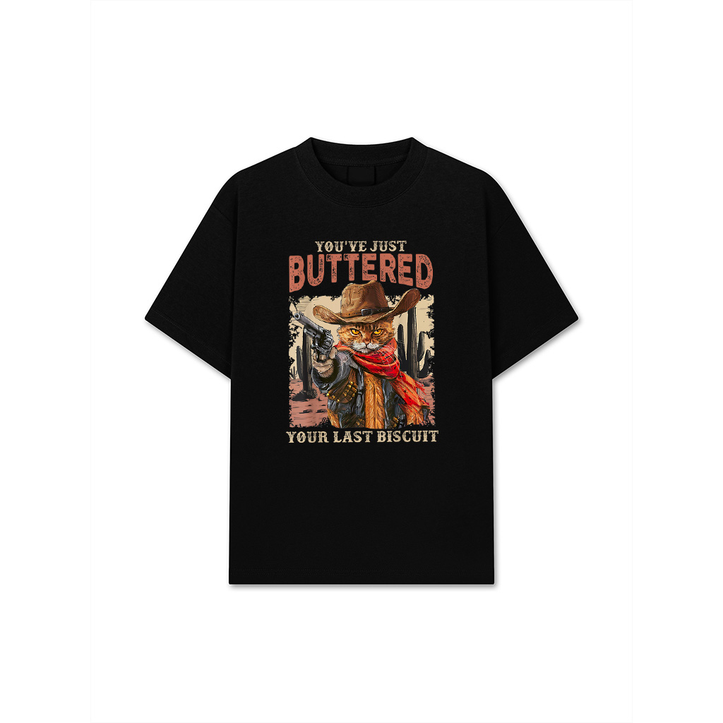 Meowdy You've Just Buttered Your Last Biscuit Cowboy Cat T-Shirt
