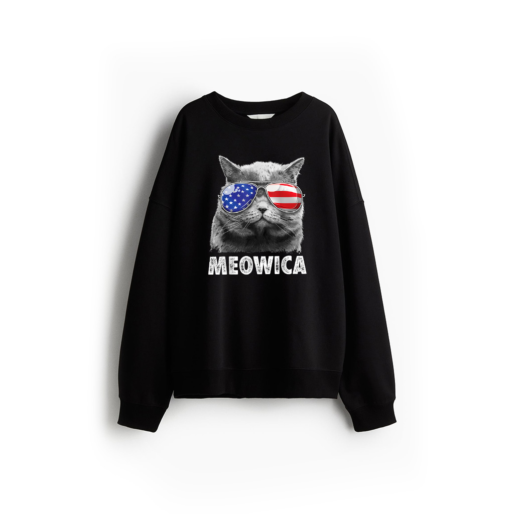 Meowica Cat 4Th Of July Merica Men Women USA American Flag Sweatshirt 21-07-2025