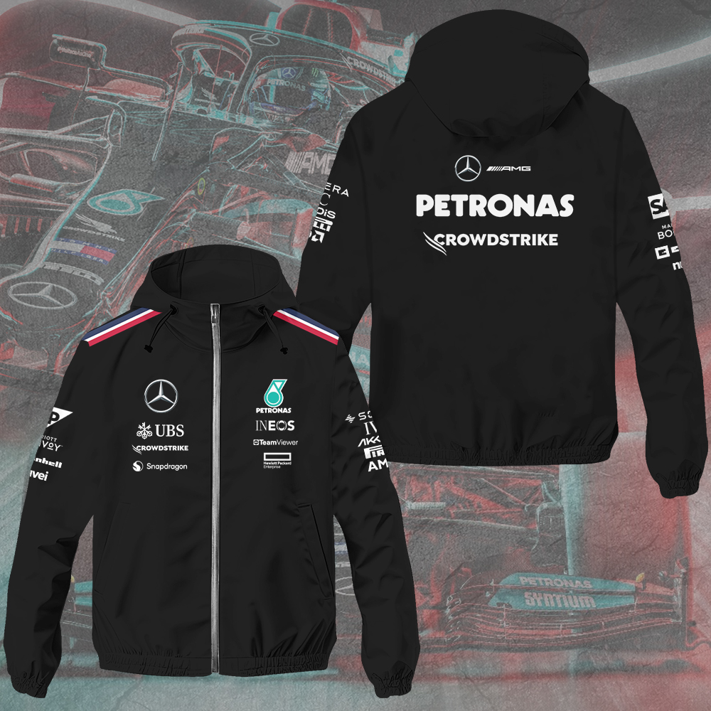 Mercedes AMG Petronas F1 Racing F1 Style Windbreaker Jacket For Fans