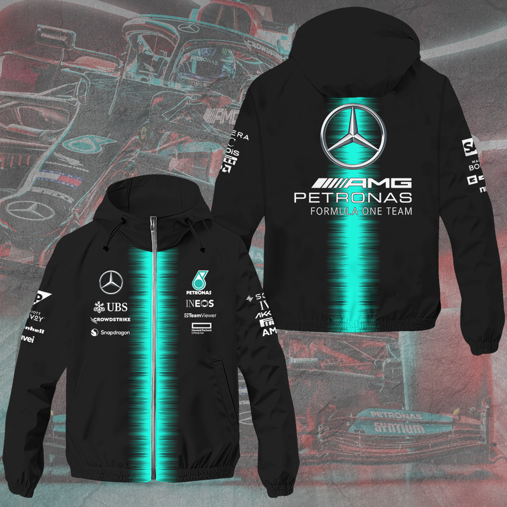 Mercedes AMG Petronas F1 Racing F1 Style Windbreaker Jacket For Fans