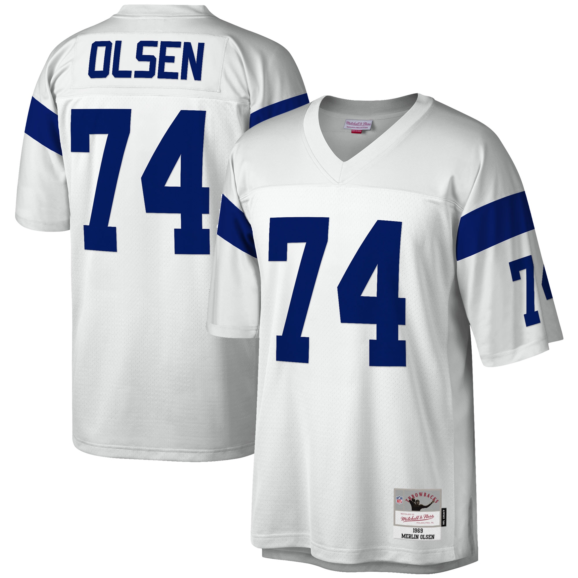 Merlin Olsen Los Angeles Rams Mitchell  Ness Legacy Replica Jersey   White