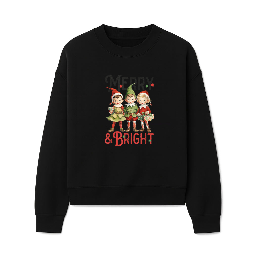 Merry And Bright Christmas Tree Xmas Elves Elfmas Sweatshirts 06-10-2025
