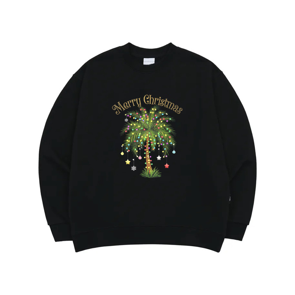 Merry Christmas Palm Tree Light Hawaiian Tropical Christmas Sweatshirt