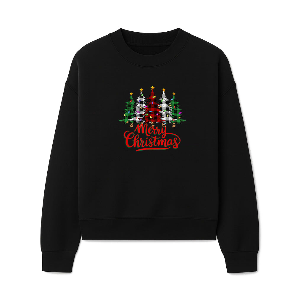 Merry Christmas Plaid Christmas Trees Vintage Sweatshirts 06-10-2025