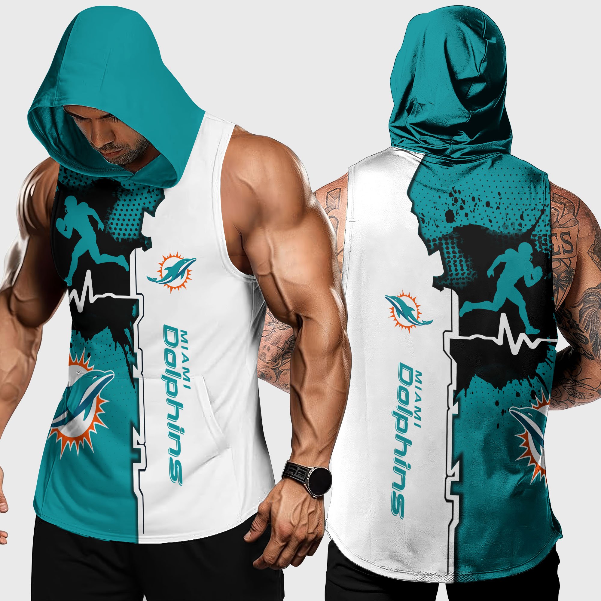 Miami Dolphins Hoodie Tanktop Custom Your Name, Football Team Hoodie Tanktop, Gift For Football Lovers