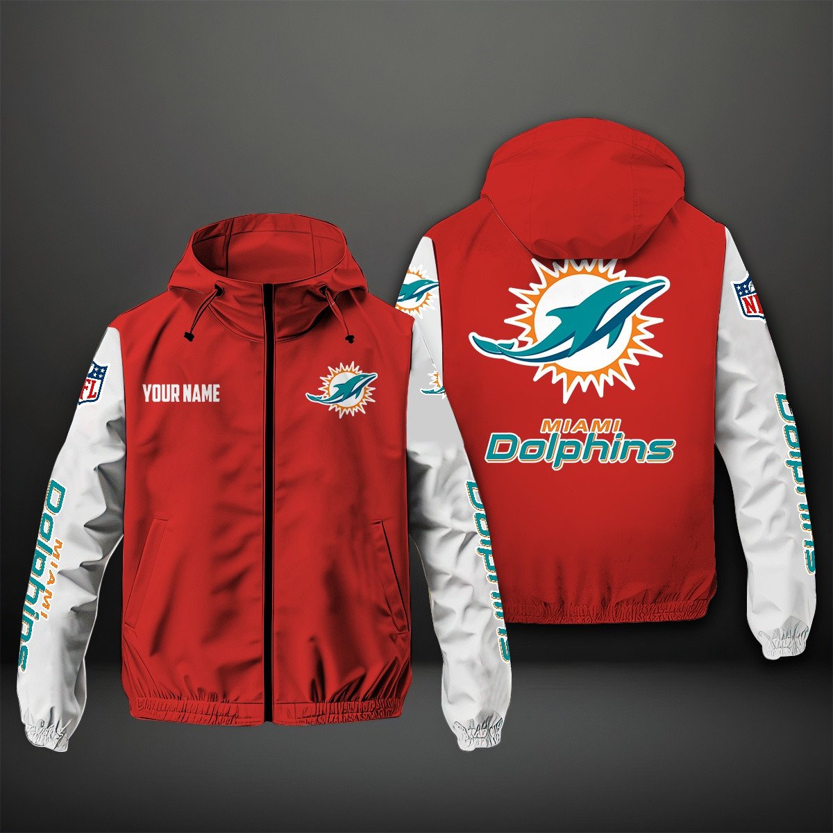 Miami Dolphins NFL Personalized Windbreaker Jacket For Fan