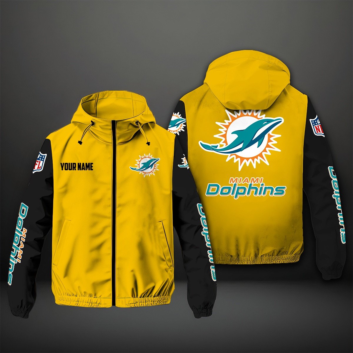 Miami Dolphins NFL Personalized Windbreaker Jacket For Fan