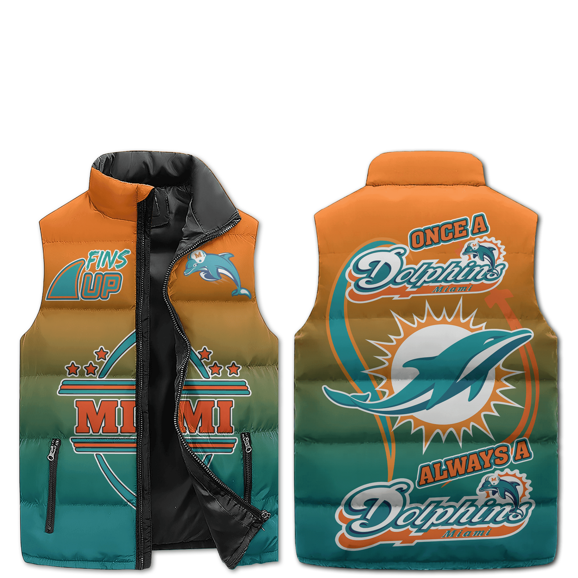 Miami Dolphins NFL Sleeveless Puffer Jacket