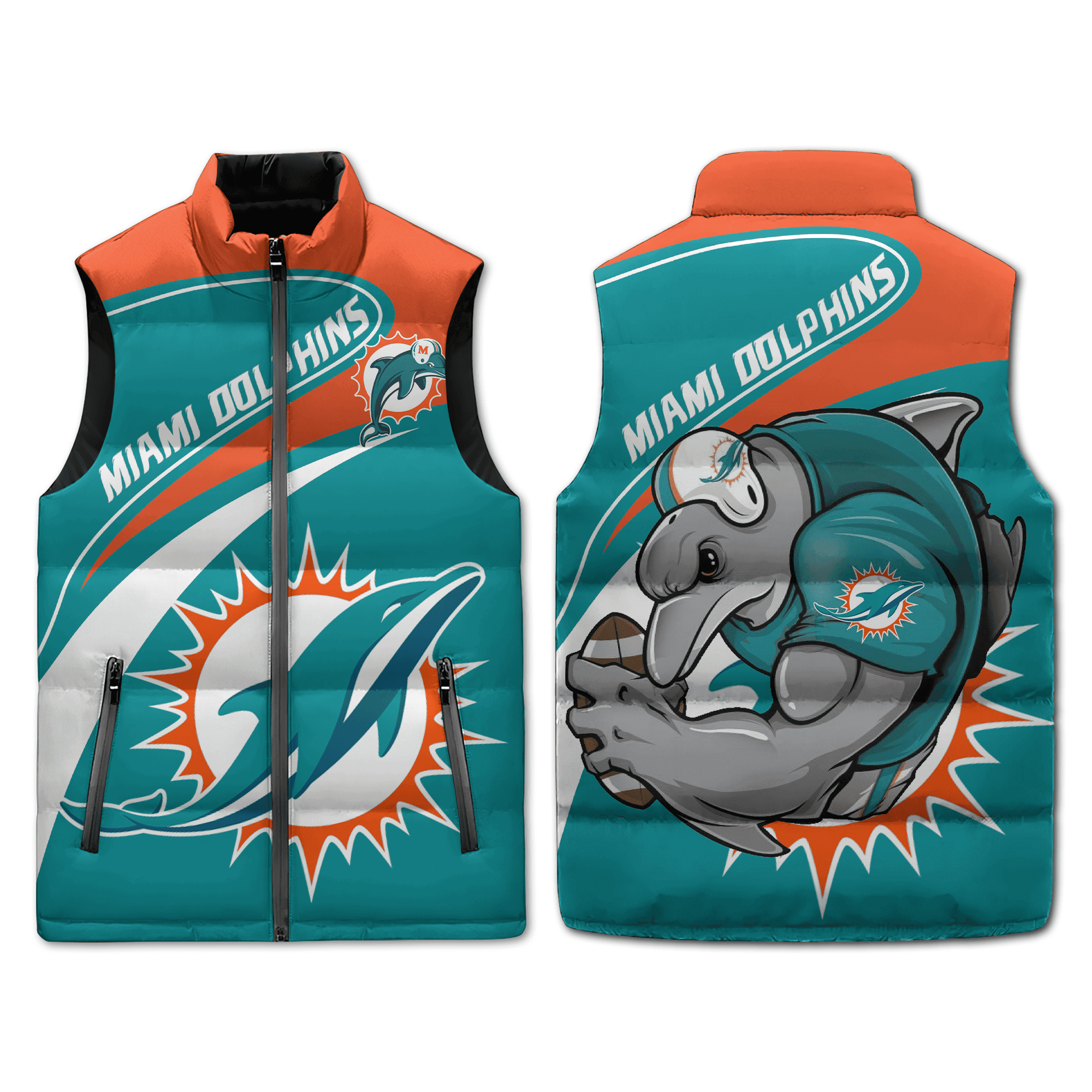 Miami Dolphins NFL Sleeveless Puffer Jacket