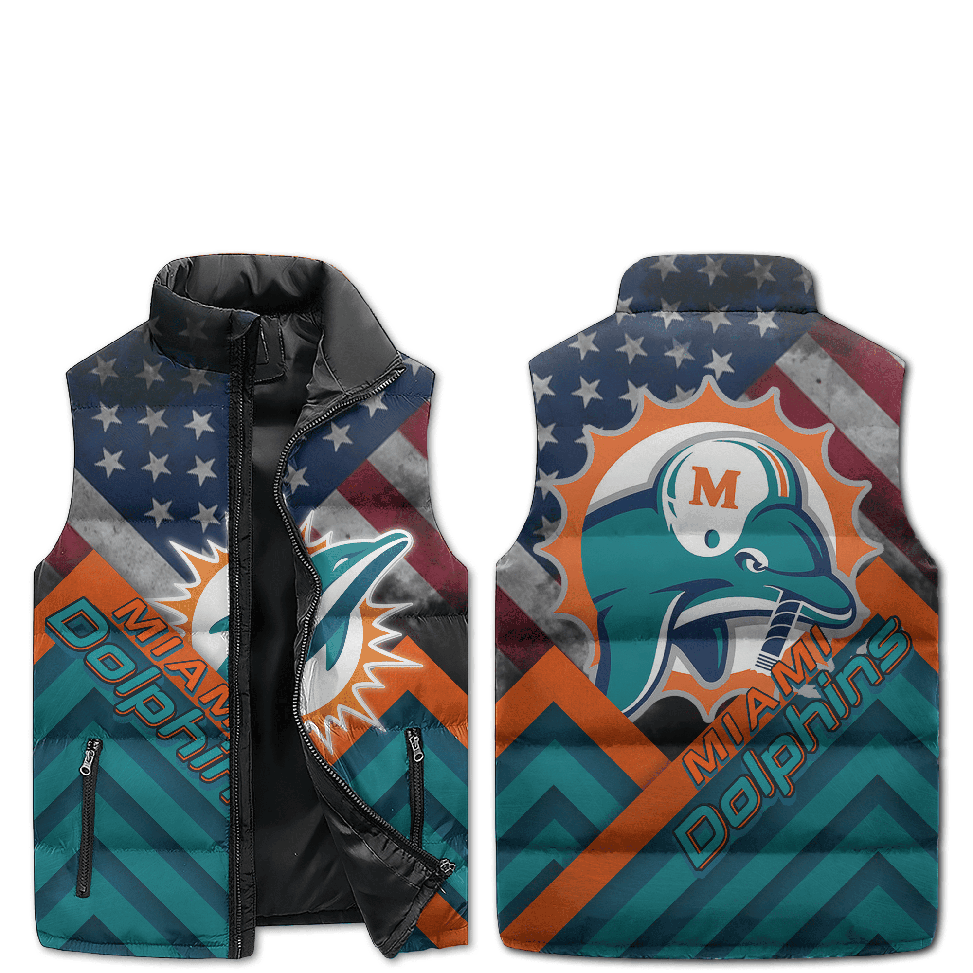 Miami Dolphins NFL Sleeveless Puffer Jacket