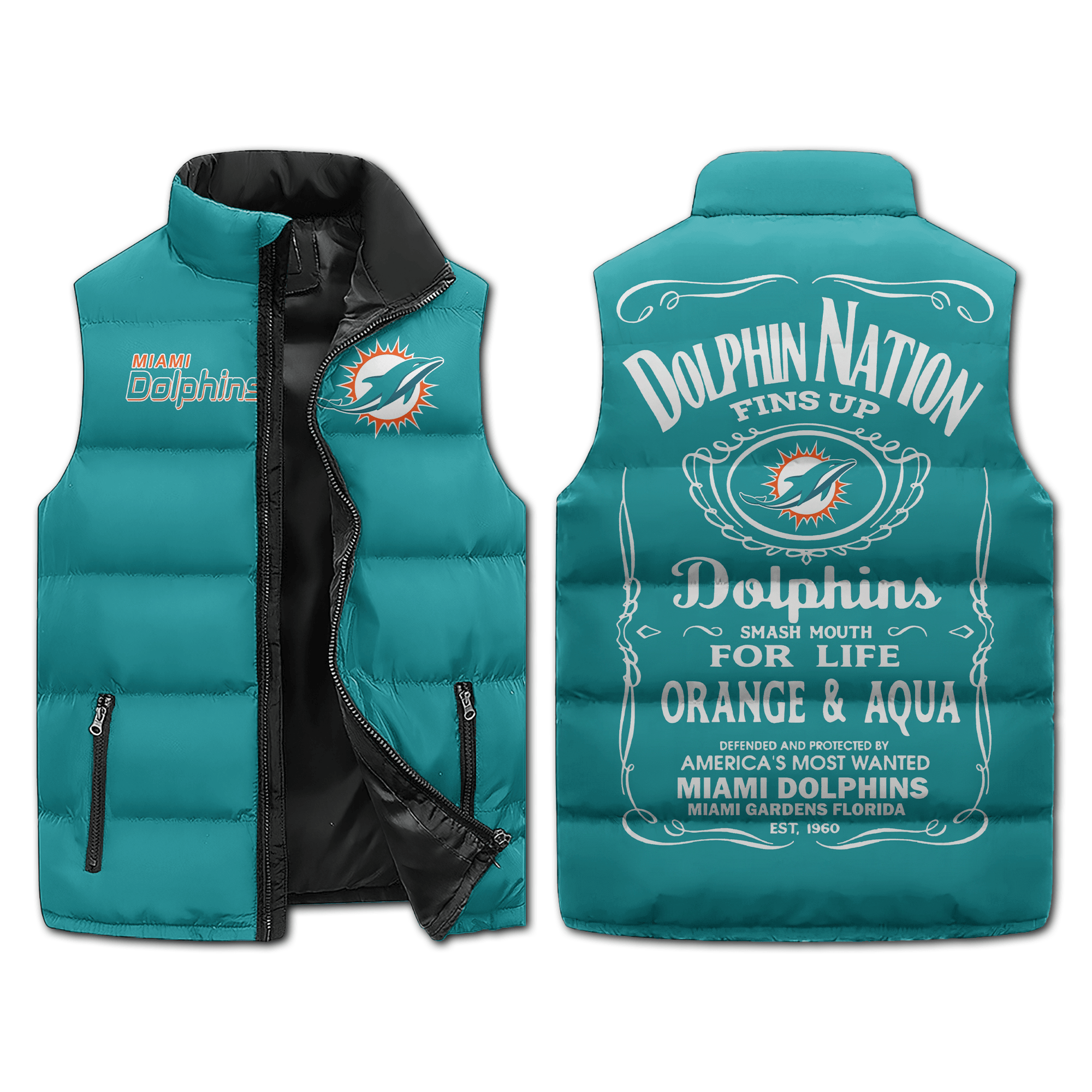 Miami Dolphins NFL Sleeveless Puffer Jacket