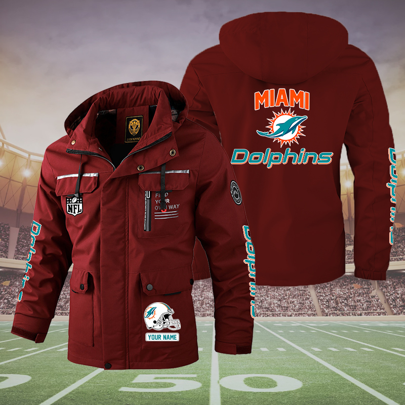  Miami Dolphins NFL Style Parka Jacket