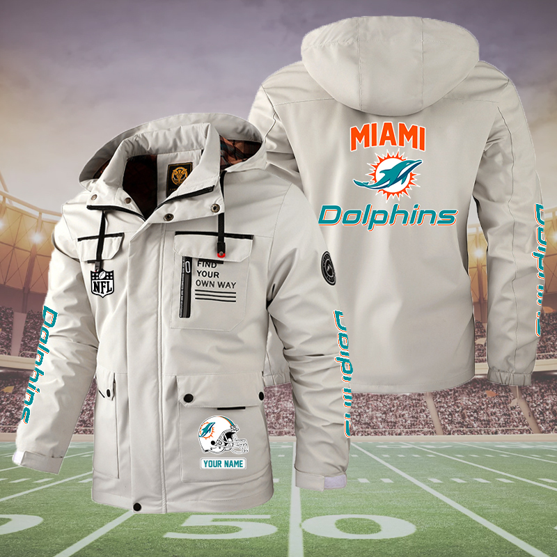 Miami Dolphins NFL Style Parka Jacket