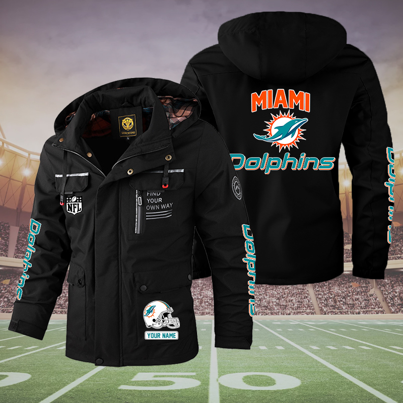  Miami Dolphins NFL Style Parka Jacket