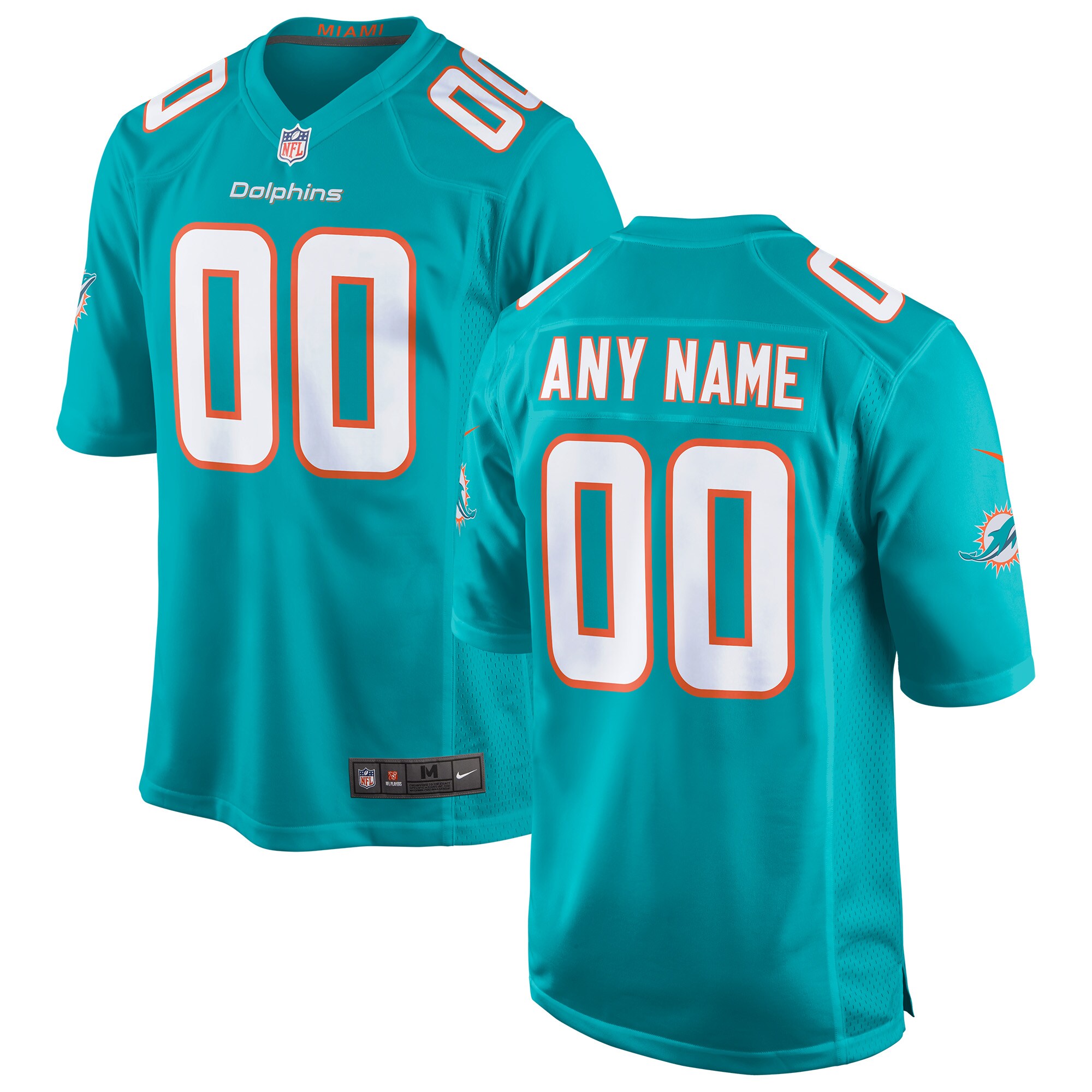 Miami Dolphins Nike Custom Game Jersey   Aqua