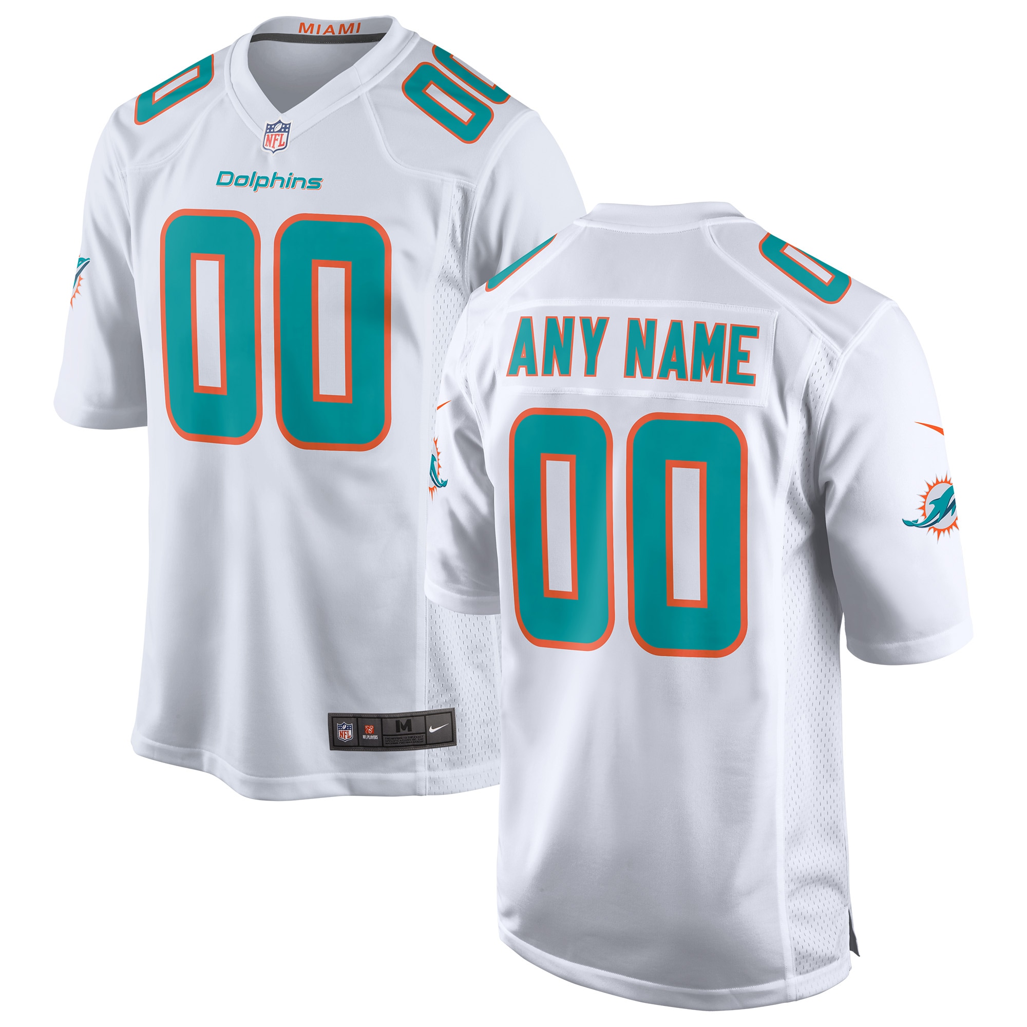 Miami Dolphins Nike Custom Game Jersey   White